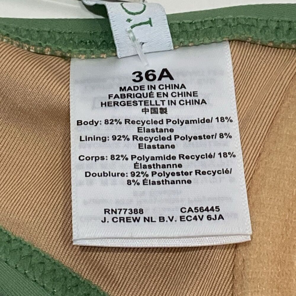 J Crew Balconette Underwire Bikini Top Size 36A Rustic Willow Green BX612 Beach - Picture 8 of 8